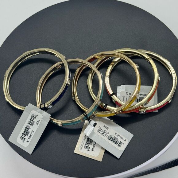 Nordstrom Hinged Yellow Bangle Bracelet with Crystals - Picture 8 of 8